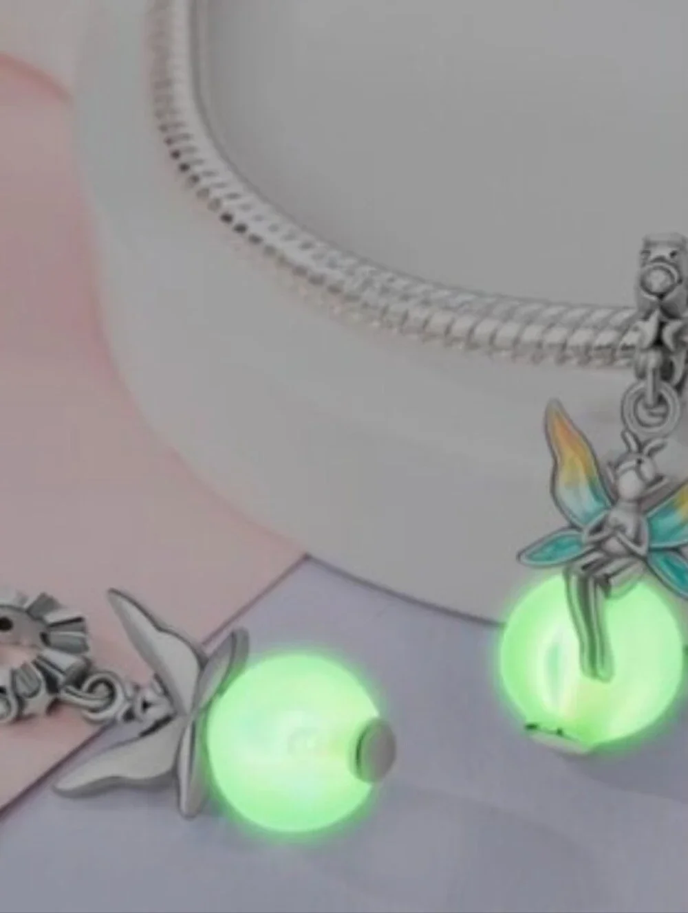 Magical Glow-in-the-Dark Fairy Garden Dangle Charm S925